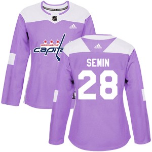 Alexander Semin Women's Adidas Washington Capitals Authentic Purple Fights Cancer Practice Jersey