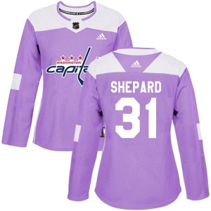 Hunter Shepard Women's Adidas Washington Capitals Authentic Purple Fights Cancer Practice Jersey