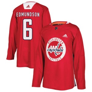 Joel Edmundson Youth Adidas Washington Capitals Authentic Red Practice Jersey