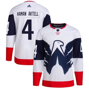 Hardy Haman Aktell Youth Adidas Washington Capitals Authentic White 2023 Stadium Series Primegreen Jersey