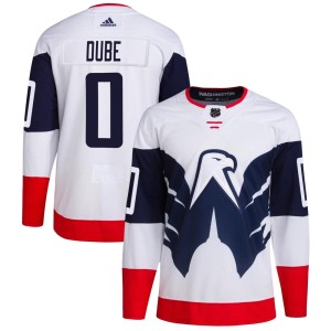 Pierrick Dube Youth Adidas Washington Capitals Authentic White 2023 Stadium Series Primegreen Jersey