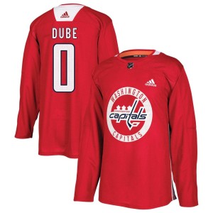 Pierrick Dube Men's Adidas Washington Capitals Authentic Red Practice Jersey