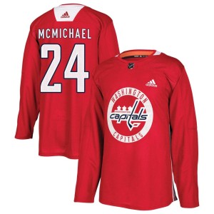 Connor McMichael Men's Adidas Washington Capitals Authentic Red Practice Jersey