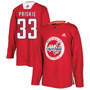 Chase Priskie Men's Adidas Washington Capitals Authentic Red Practice Jersey