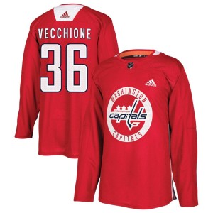 Mike Vecchione Men's Adidas Washington Capitals Authentic Red Practice Jersey