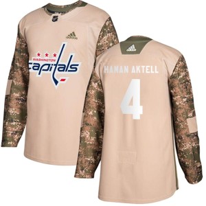 Hardy Haman Aktell Men's Adidas Washington Capitals Authentic Camo Veterans Day Practice Jersey