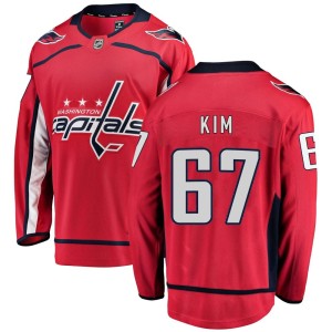 Michael Kim Youth Fanatics Branded Washington Capitals Breakaway Red Home Jersey