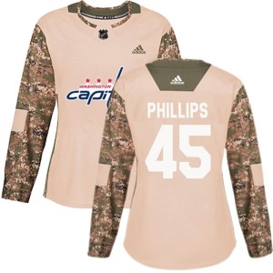 Matthew Phillips Women's Adidas Washington Capitals Authentic Camo Veterans Day Practice Jersey