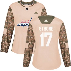 Dylan Strome Women's Adidas Washington Capitals Authentic Camo Veterans Day Practice Jersey